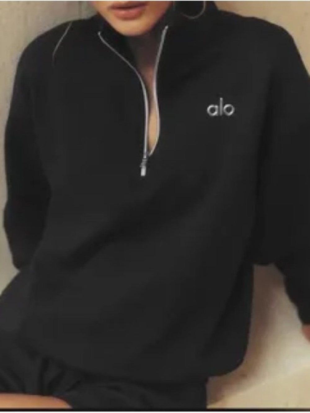 ALO Yoga Men's Black Half-Zip Pullover